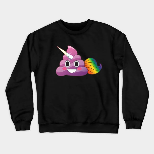 Cute Magical Unicorn Poop with Rainbow Tail Crewneck Sweatshirt by Nulian Sanchez